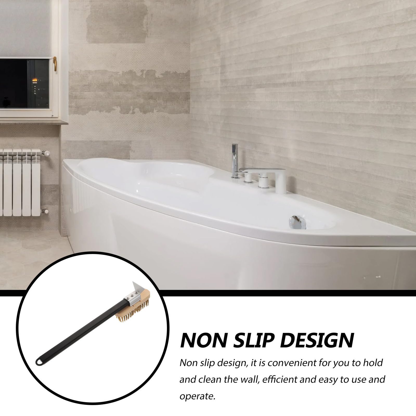 Cepillo de Cobre de 40 Cm para Limpieza de Hornos y Parrillas, Fregadora Multifuncional Herramienta Resistente para Limpiar Azulejos y Acuarios