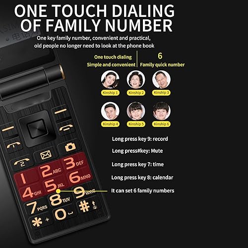 Miniatura 5 de M31 2G GSM desbloqueado Senior Flip Phone, teléfono celular de botón grande con botón SOS, teléfono básico de doble SIM para ancianos, con pantalla