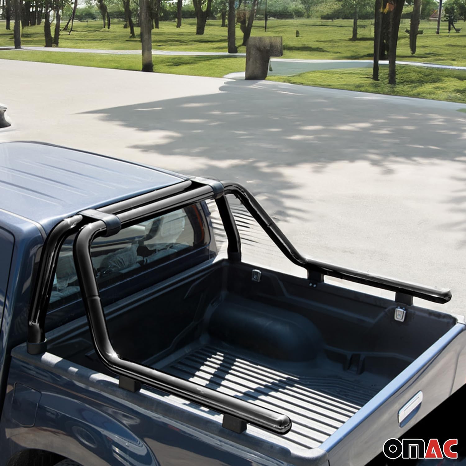 OMAC Überrollbügel Rollbar kompatibel mit Toyota Hilux 2006-2015 Gefärbten Stahl Ø60 Schwarz