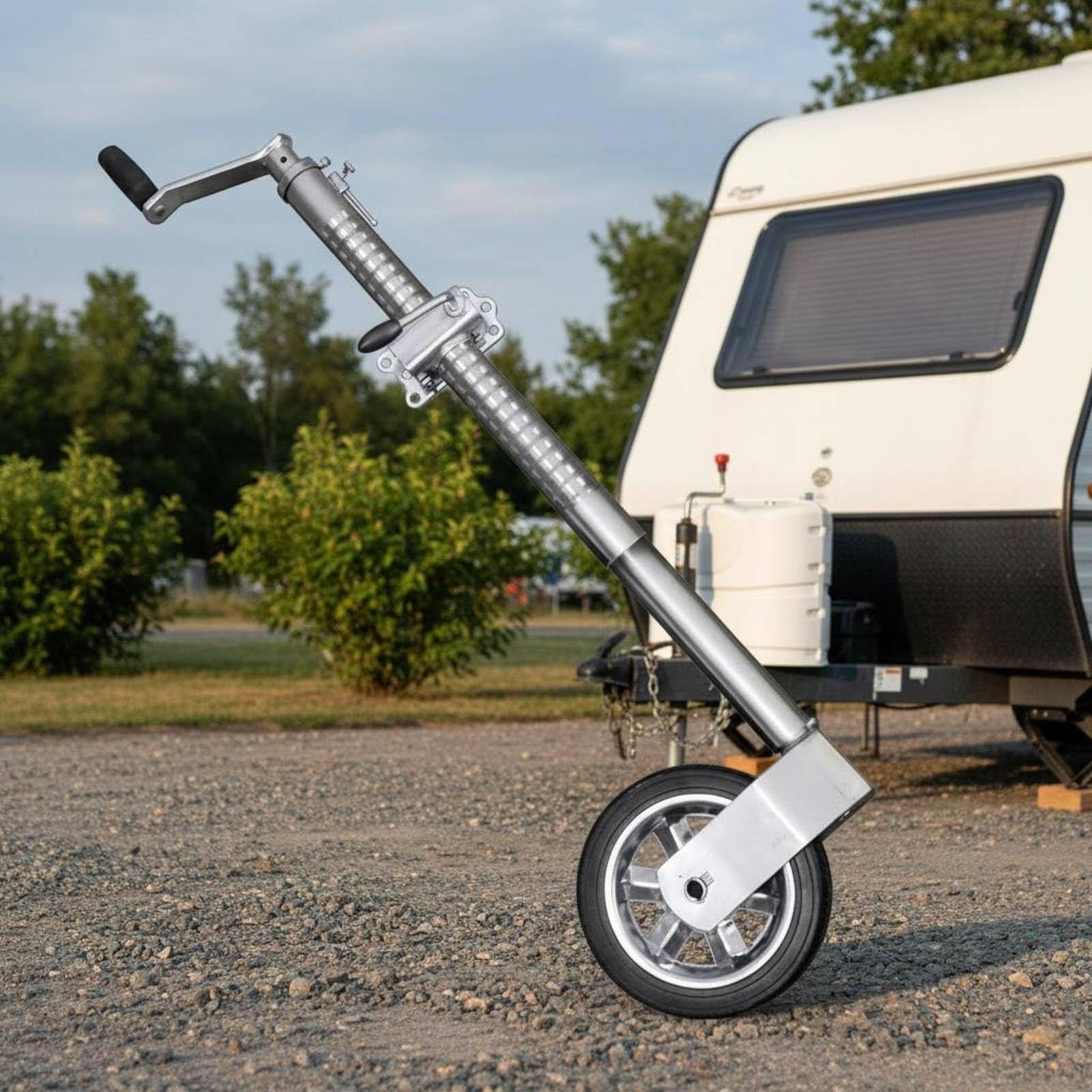 KESOTO Soporte de Rueda para Remolque Abrazadera Fijación Guía Gato Mejora la Estabilidad al y Mover con Control Ensamblaje Lateral Adecuado para Viajes Rutas Áreas de Servicio