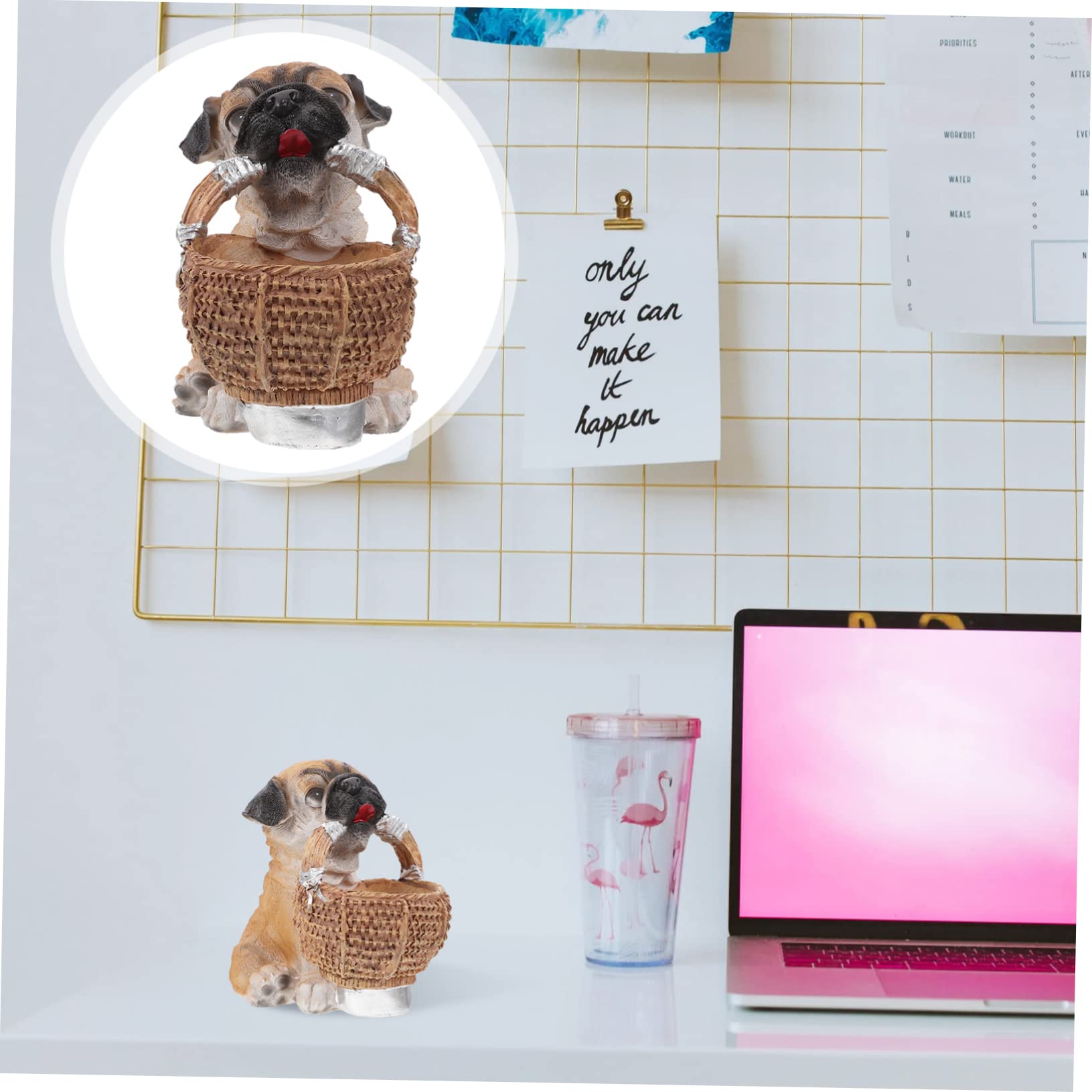 DECHOUS 1pc Cute Dog Resin Storage Basket for Keys and Items Stylish Entryway Decor for Holidays