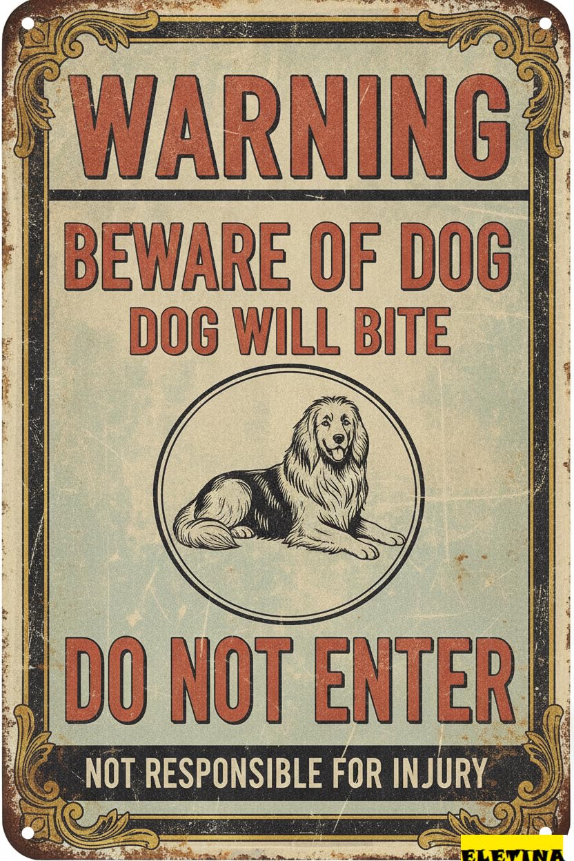 Tin Sign for Man Cave Warning Beware Of Dog Dog Will Bite Samoyed Aluminum Metal Tin S Outdoor Yard Warning Fence Yard Home Kitchen Farm Garden Wall Decor 8x12 Inch Private Property Decorative