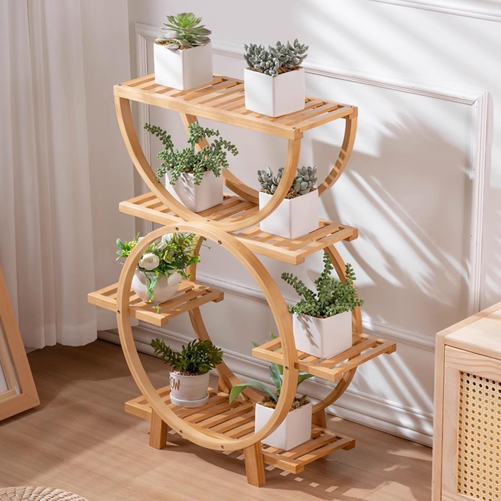 Support à plantes à 5 niveaux pour créer un jardin d'angle sur votre balcon