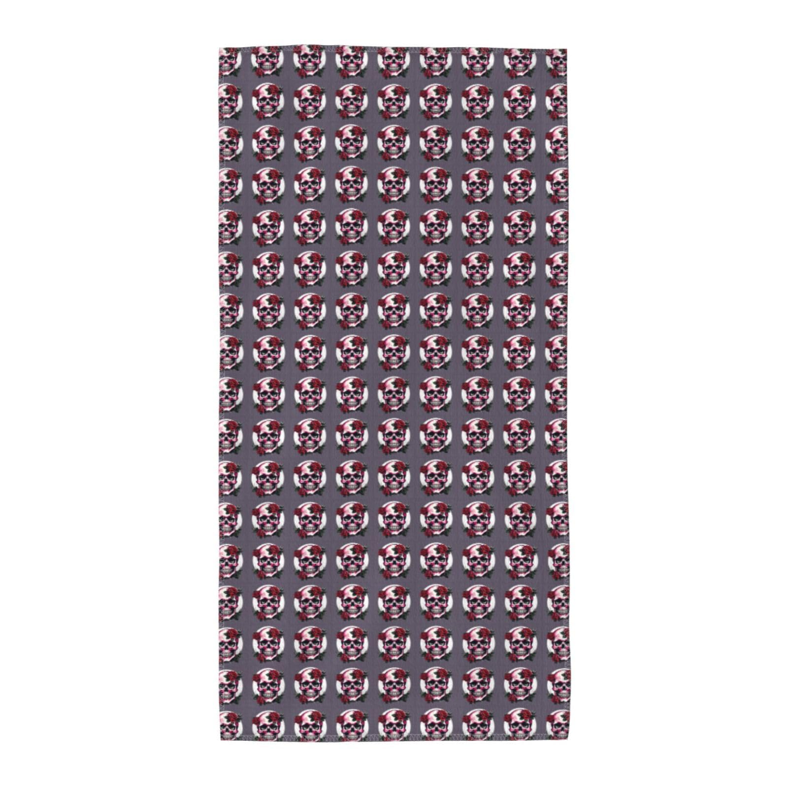 Oazcvbnn Unisex Black Rose Skull Print Extra Long Beach Towel Soft Comfortable Quick-Dry Gym Hiking Picnics Swimming