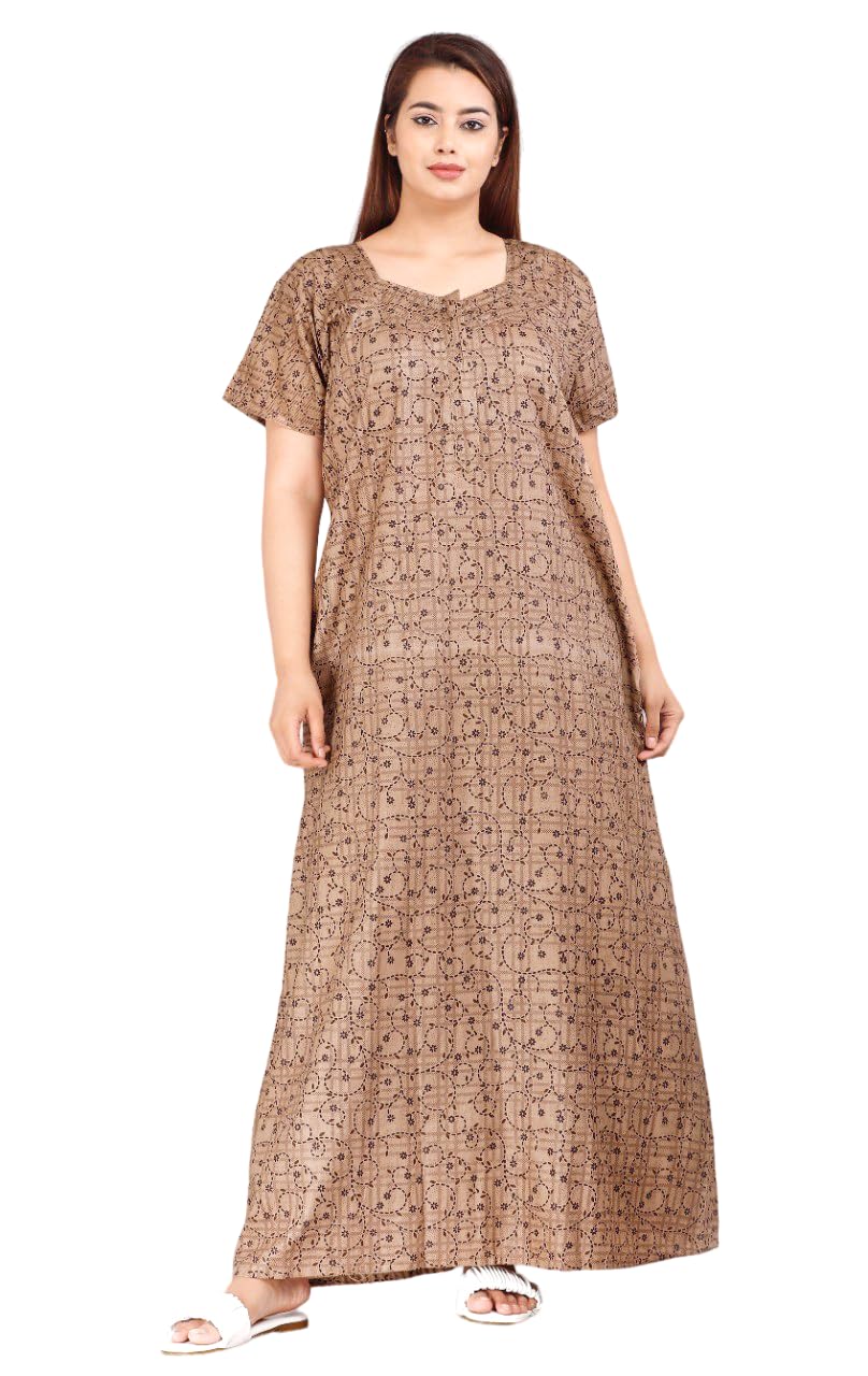 Nighty for Women Cotton Printed Maxi Gown Full Length Nighty, Night Dress Nighty for Women-picture-49