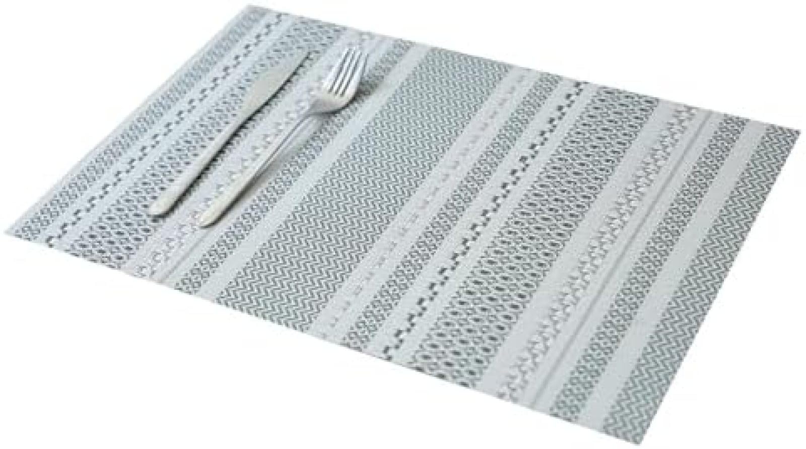 Set de table rectangulaire anti-tache en PVC tressé résistant pour protéger la table lot de 2