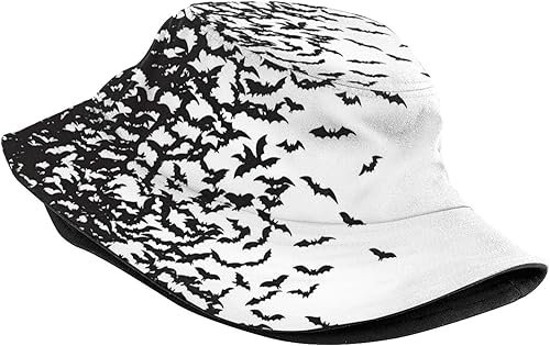 Miniatura 2 de Sombrero gótico gótico de pescador, sombrero de pescador, calavera de terror, murciélagos, sombreros de pescador, sombrero de sol para pesca,