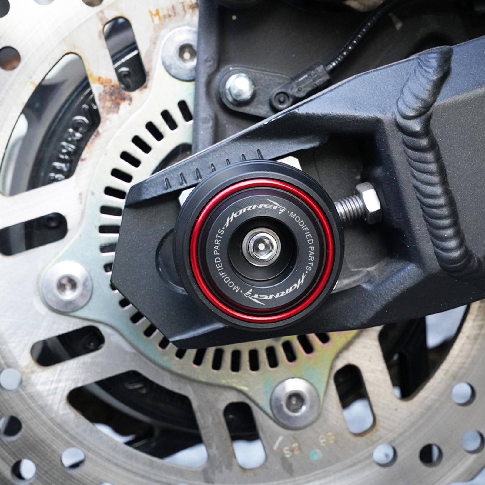 Passend Für CB750 CB 750 Hornet CB1000 CB 1000 Hornet SP 2023 2024 2025 Zubehör GabelSchutz Sturzpads Motorrad Hinterrad Vorderachse Fallschutz Radschutz (Rot)