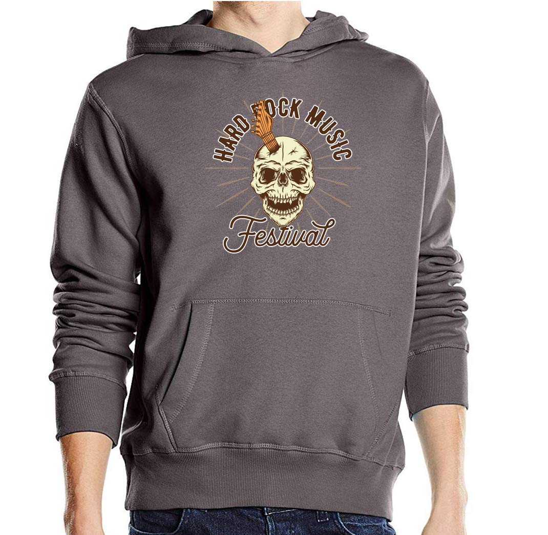 Hard Rock Music Festival Skull Maglione Unisex con Cappuccio Pullover