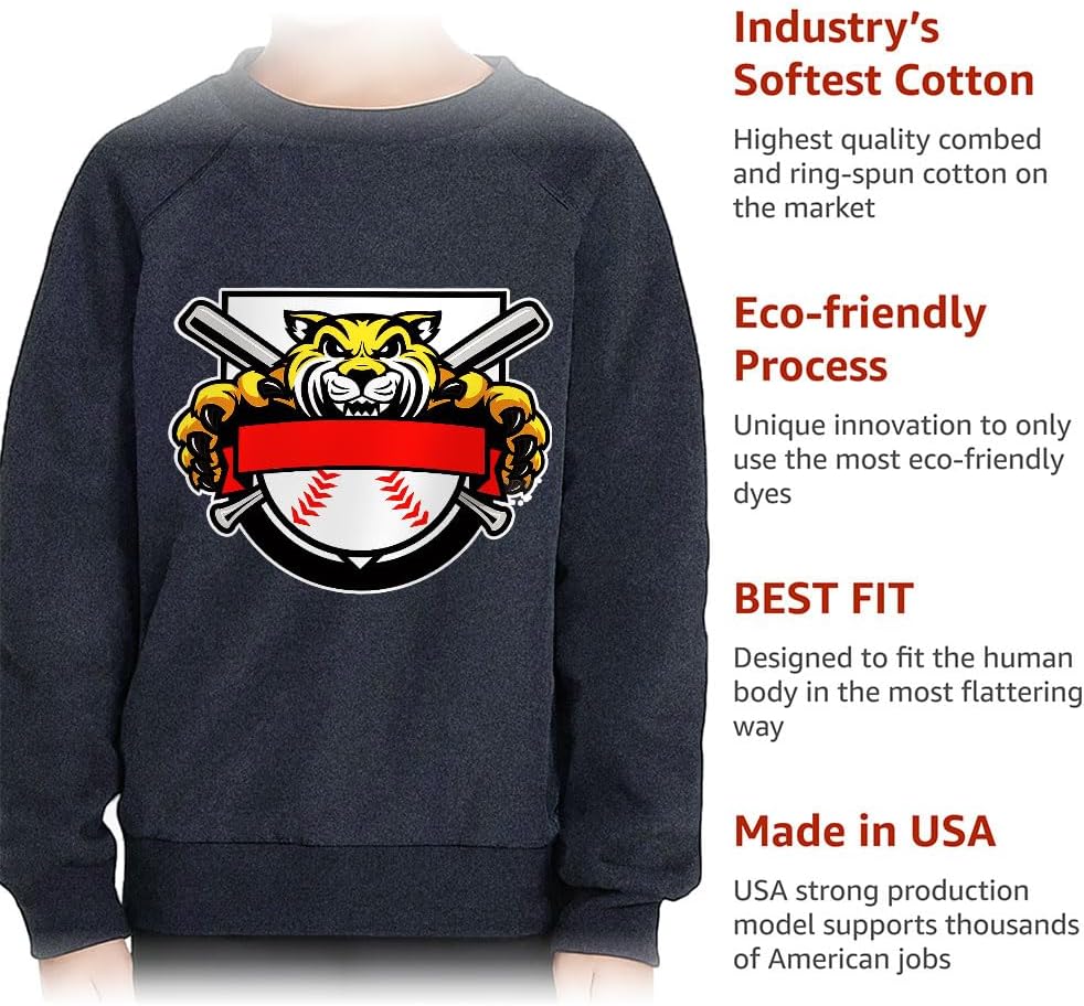 Baseball Design Toddler Raglan Sweatshirt - Gift for Boys - Baseball Lovers Items