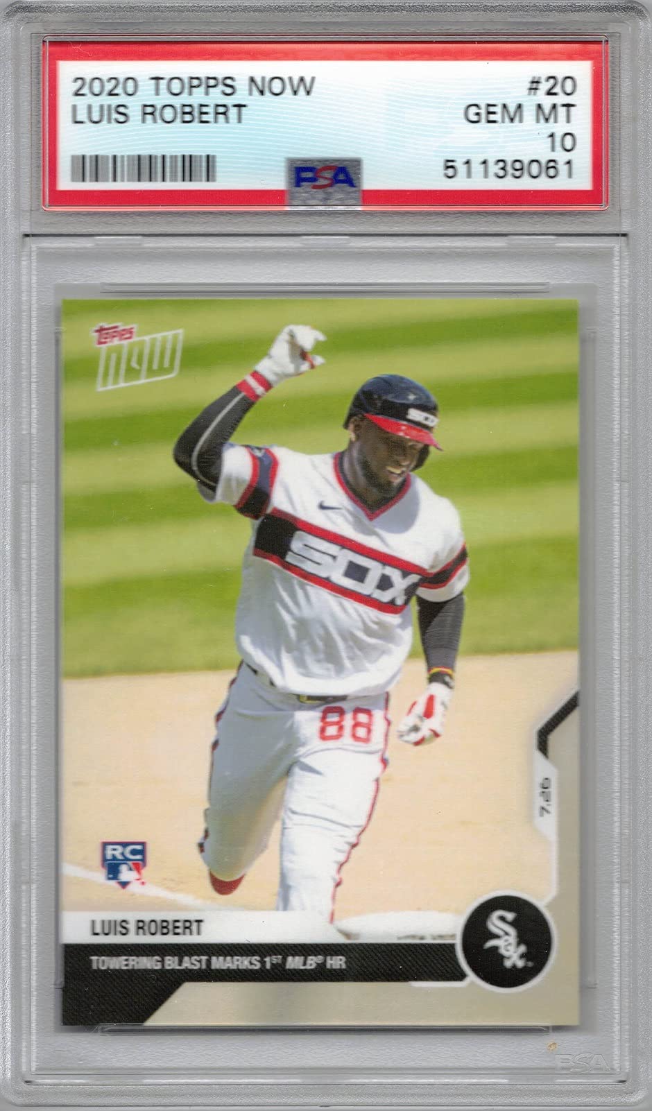 2020 Topps Now Baseball #20 Luis Robert Rookie Card Graded PSA 10 Gem Mint