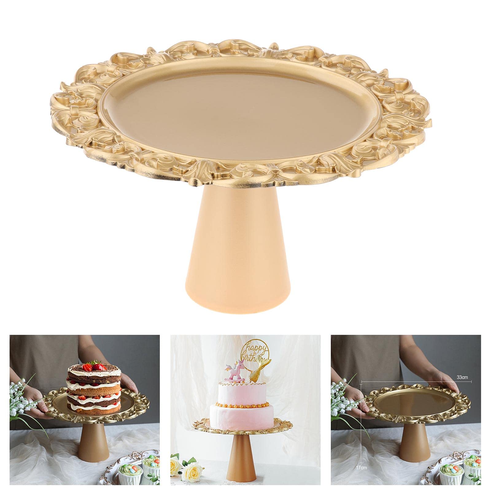 Présentoirs à gâteau Retro 33cm de Mariage de Mariage gâteau Stands dorés Plaque Tarte Plaque maîtresse Rond Rond de gâteau décoration de gâteau Plateau Gateau