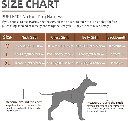 Miniatura 6 de PUPTECK Arnés sin tirones para perro, con asa de elevación, chaleco acolchado reflectante ajustable, a prueba de escapes, para perros pequeños,