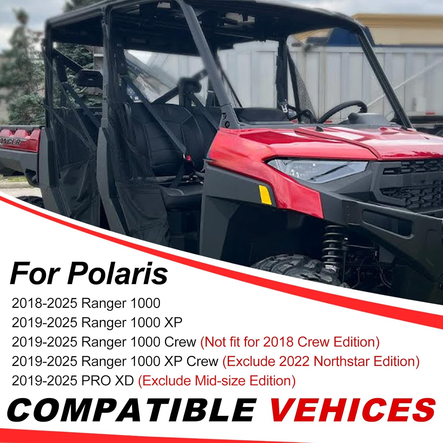 MOTO1988 Shift Lever Cast Matte Black & Knob Kits 5633821-458 5639439-458 5634266-458 for Polaris 2018-2025 Ranger 1000 XP Crew PRO XD