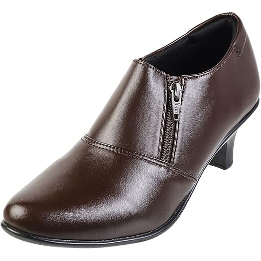 Glossy Brown Faux Leather Pumps UK/5 EU/38