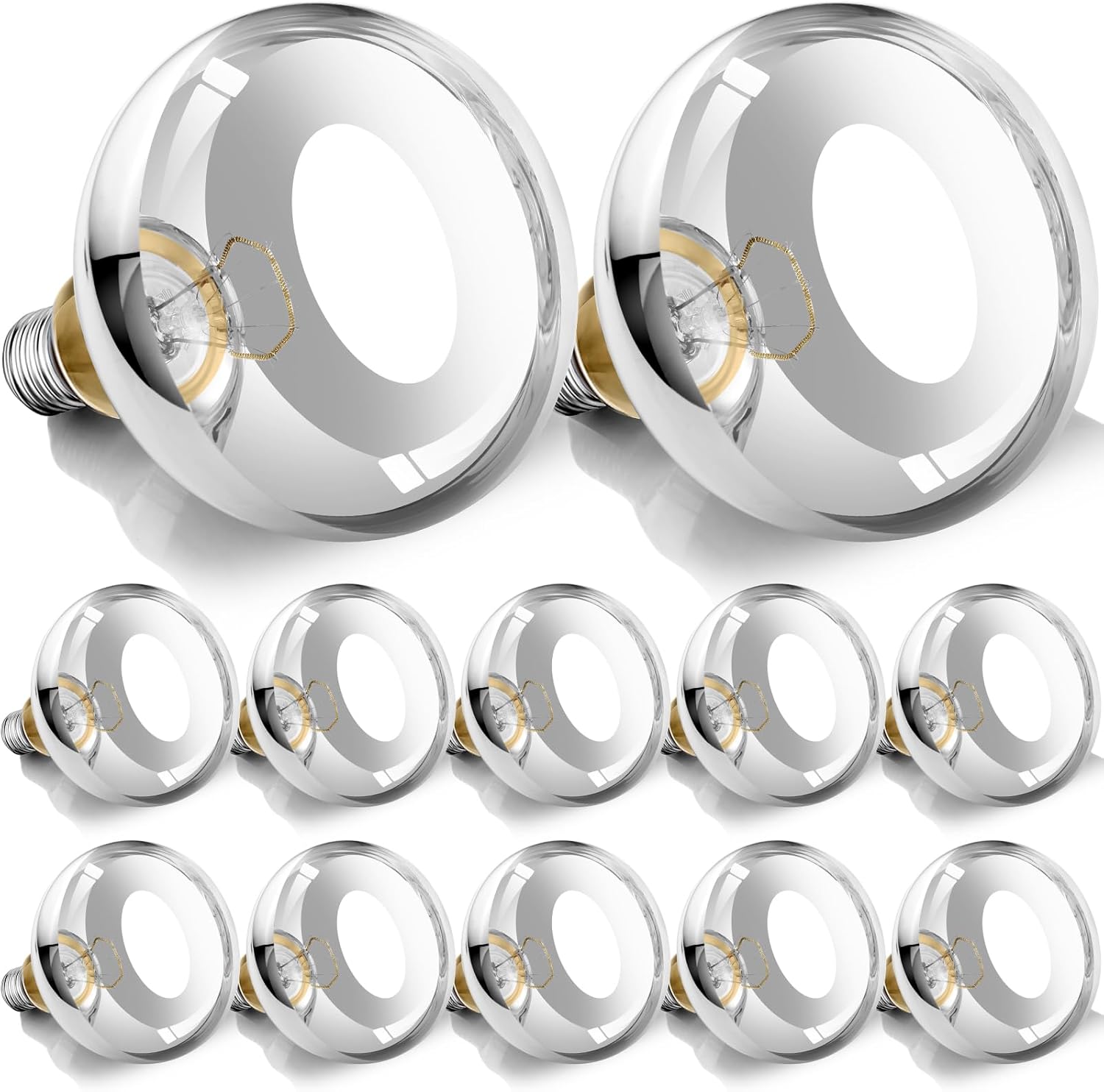 250W R40 Heat Lamp Bulbs, 8000 Hours Rated, Bathroom Shower Incandescent Light Bulb, Infrared Heating for Chickens, Reptiles, Pets, Food, E26 Base, 12 Pack