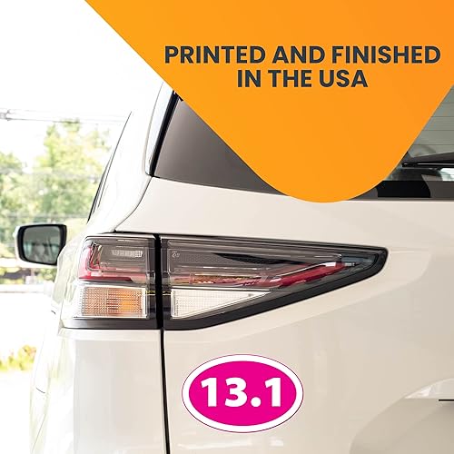 Vista 38 de Magnet Me Up: Calcomanía magnética ovalada negra de 13.1 pulgadas de media maratón, 4 x 6 pulgadas, imán automotriz resistente para automóvil