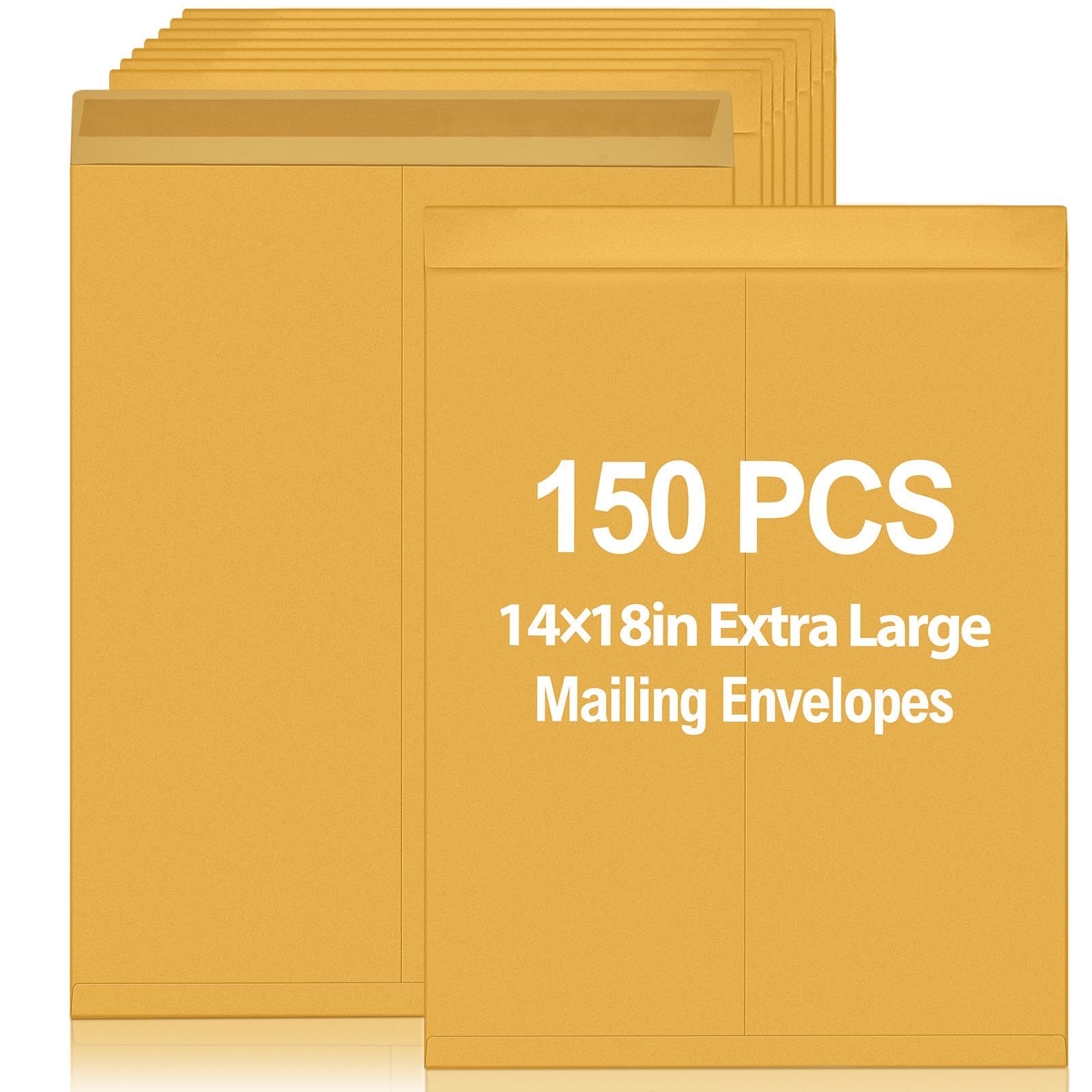 Motipuns 150 Pcs 14'' x 18'' Large Mailing Envelopes with Gummed Flaps