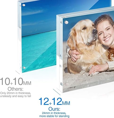 Miniatura 9 de TWING Marco acrílico de 8 x 10 pulgadas, paquete de 3 marcos de fotos de acrílico de alta calidad de 8 x 10 pulgadas, marco magnético de fotos de