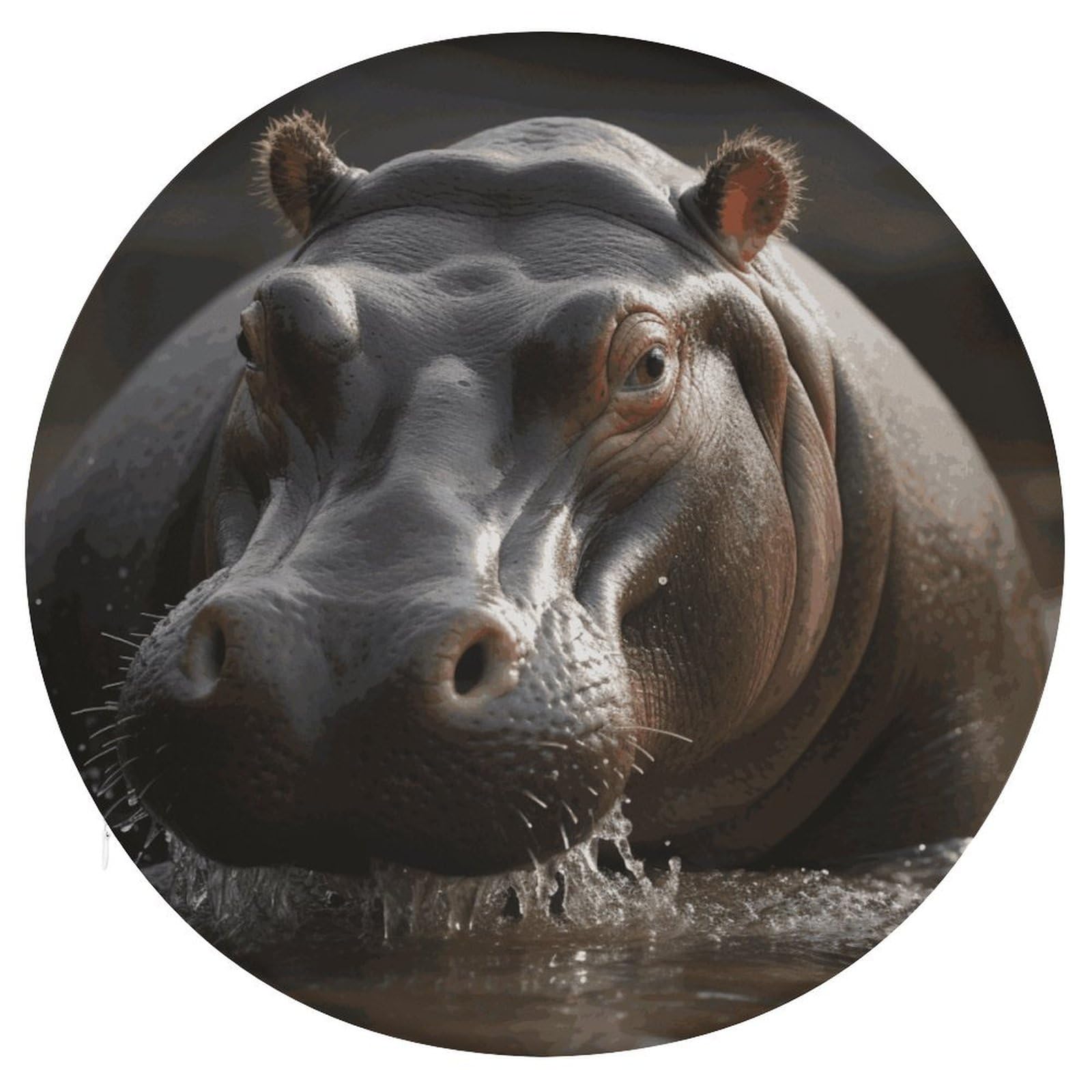 FekiLoot Hippo Seat Cushion Comfort Memory Foam Seat Cushion Chair Pad Soft Round Stool Cushion Chair Cushion Removable Washable Cover for Home Office Outdoor Bistro 15.35 Inch