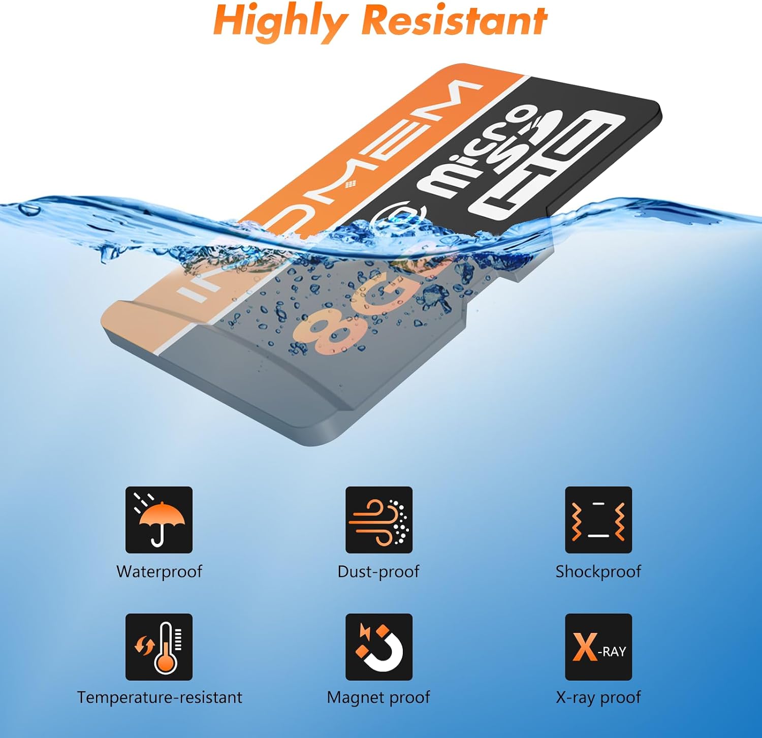 8GB Micro SD Card 2 Pack with SD Adapter, High Speed TF Card, UHS-I C10 U1 Micro SD Card Full HD for Tablet/Drone/Camera/Car Audio/Action Camera