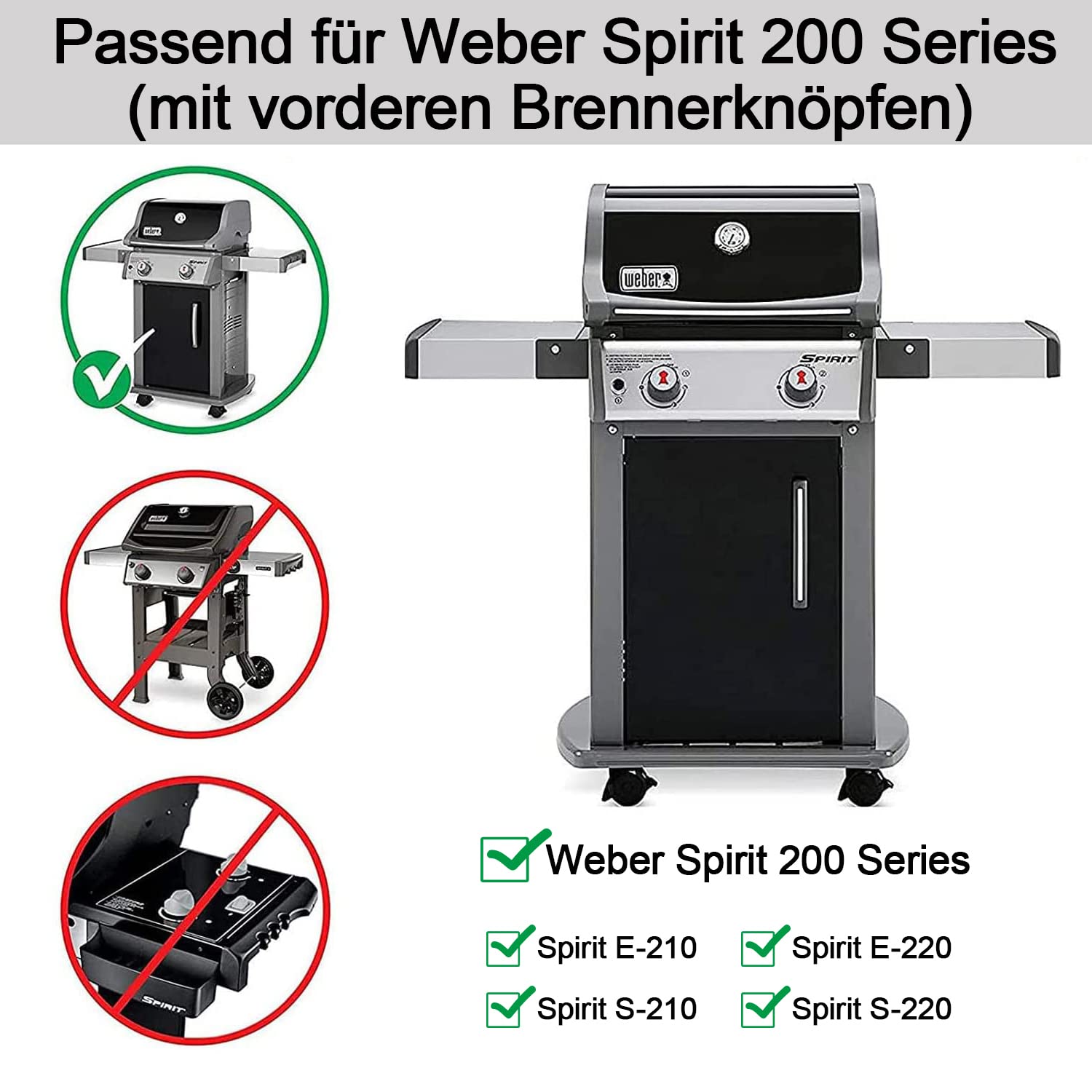 7635 Flavorizer Bars in Acciaio Inox per Weber Spirit I & II 200 Series, Spirit I E210/220 & II E210/S210, Piastra di Calore da 38,9 cm, Pezzi di Ricambio per Barbecue Weber Spirit