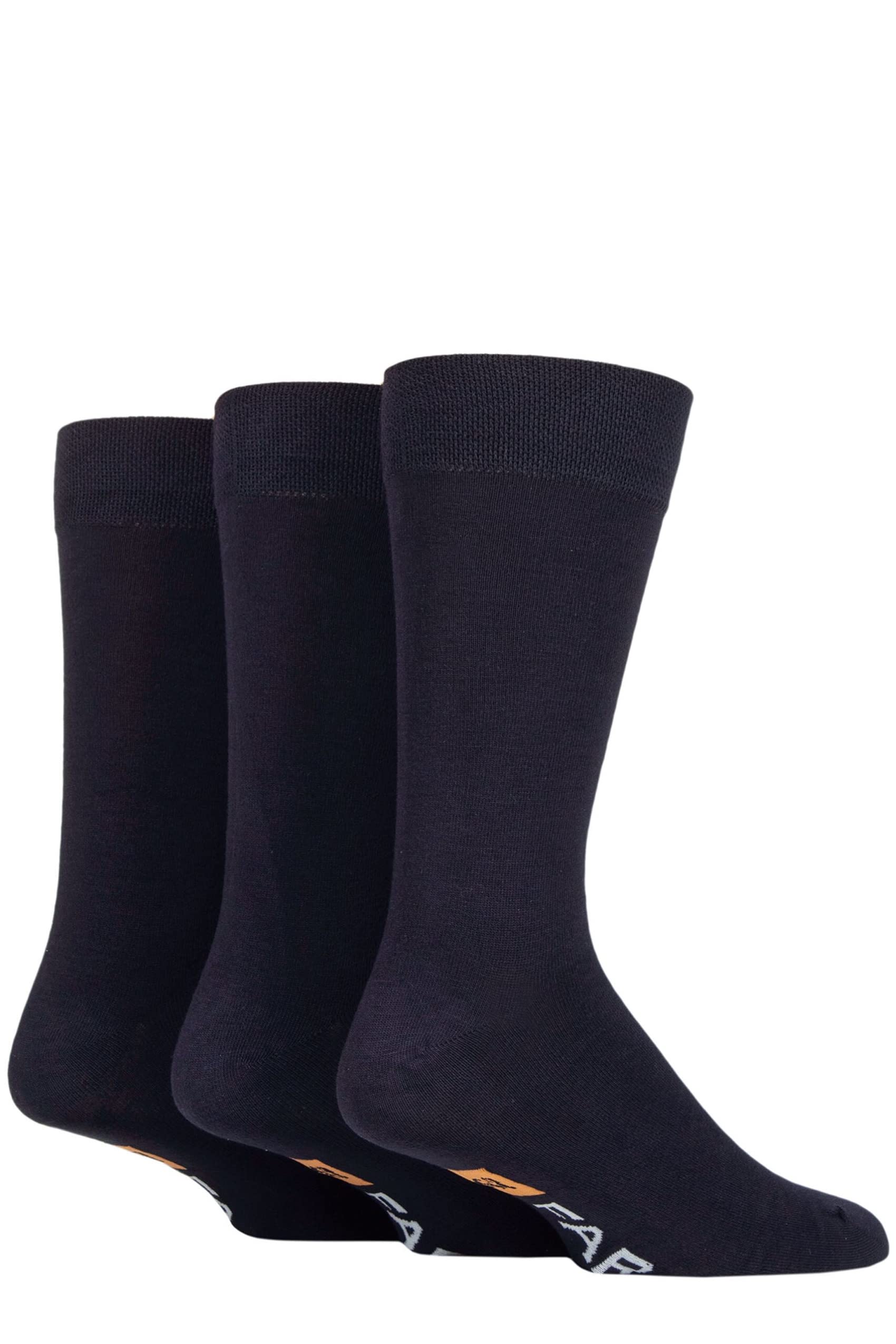 Farah Men's 3 Pair Luxury Bamboo Stripe Plain and Argyle Socks, Pack of 3 Navy Plain (6-11)