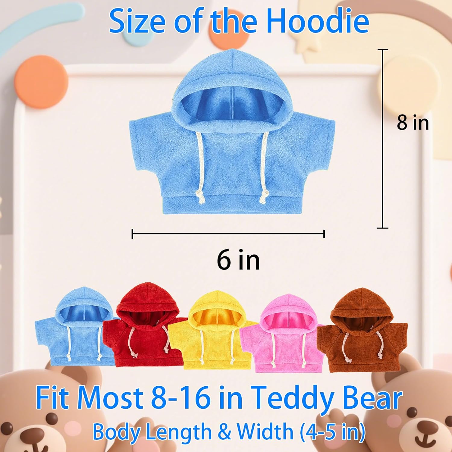 15 Pcs Custom Clothes for Teddy Bears with Text Photo, Personalized Stuffed Animal Clothes Fit 8-16 inch Stuffed Bear Sweater Outfit, Custom Doll Clothing Make Your Own Plush Doll Shirt