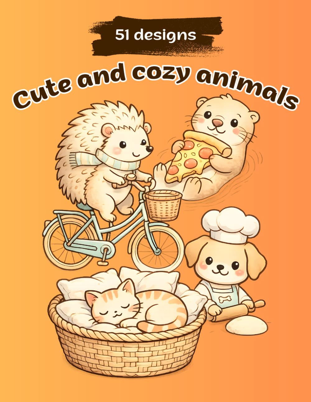 Cute and Cozy Animals: A Simple and Relaxing Self-Care Coloring Book for Children and Teens