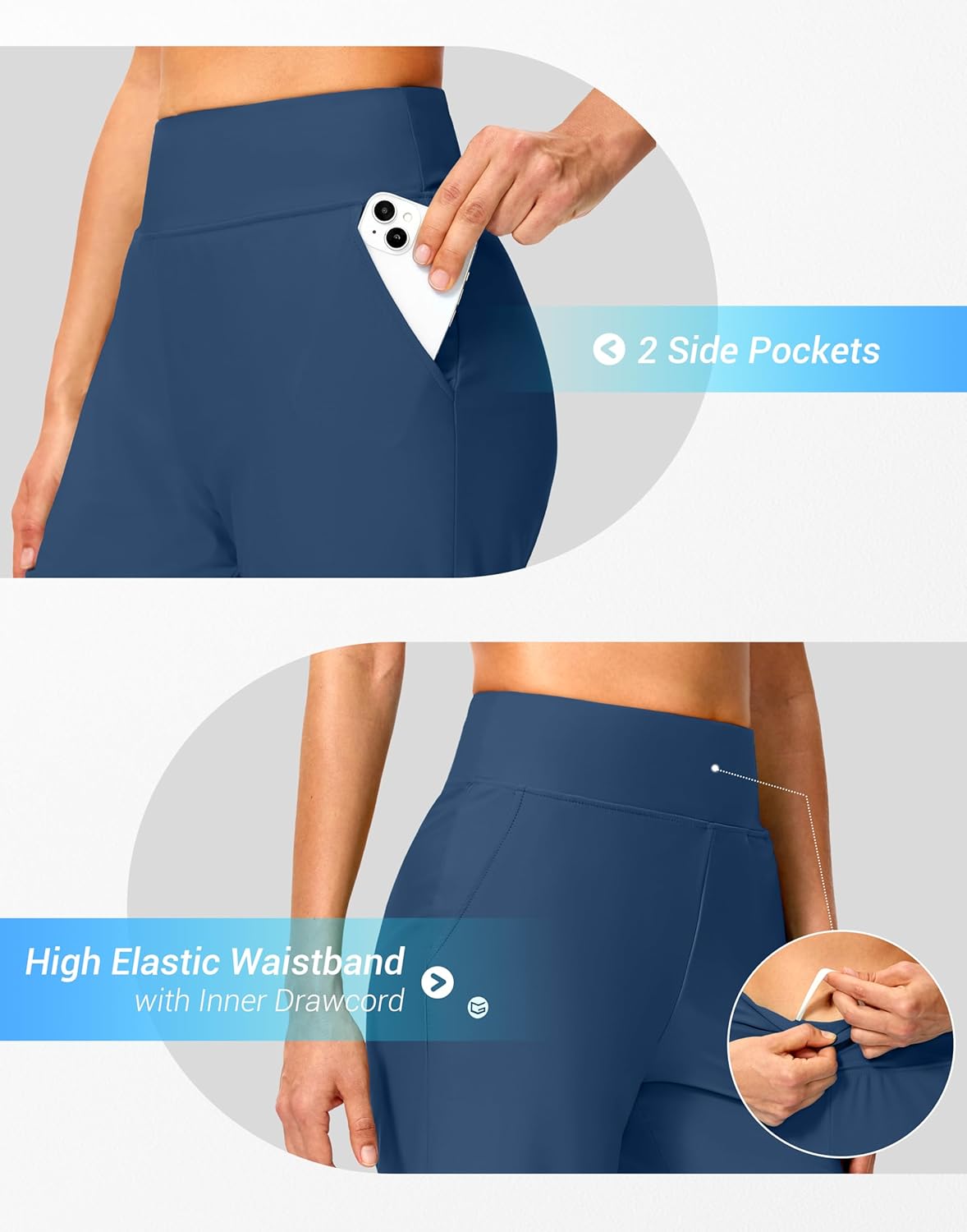 G Gradual Women's Swim Capri Pants 18'' High Waisted Long Board Shorts UPF 50+ Modest Swimsuits Pants with Pockets No Liner - Image 4