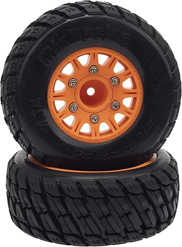 Miniatura 6 de DKKY 110 Short Course Truck Tires Buggy Neumáticos de goma 12MM 14MM 17MM Acoplador para Slash Arrma Redcat (naranja)