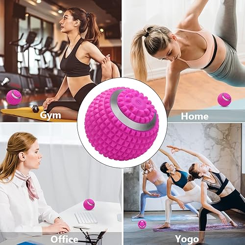 Miniatura 9 de Wolady Bola de masaje vibratoria de 4 velocidades de alta intensidad, rodillo de masaje de yoga, alivio del dolor de tensión muscular y bolas de