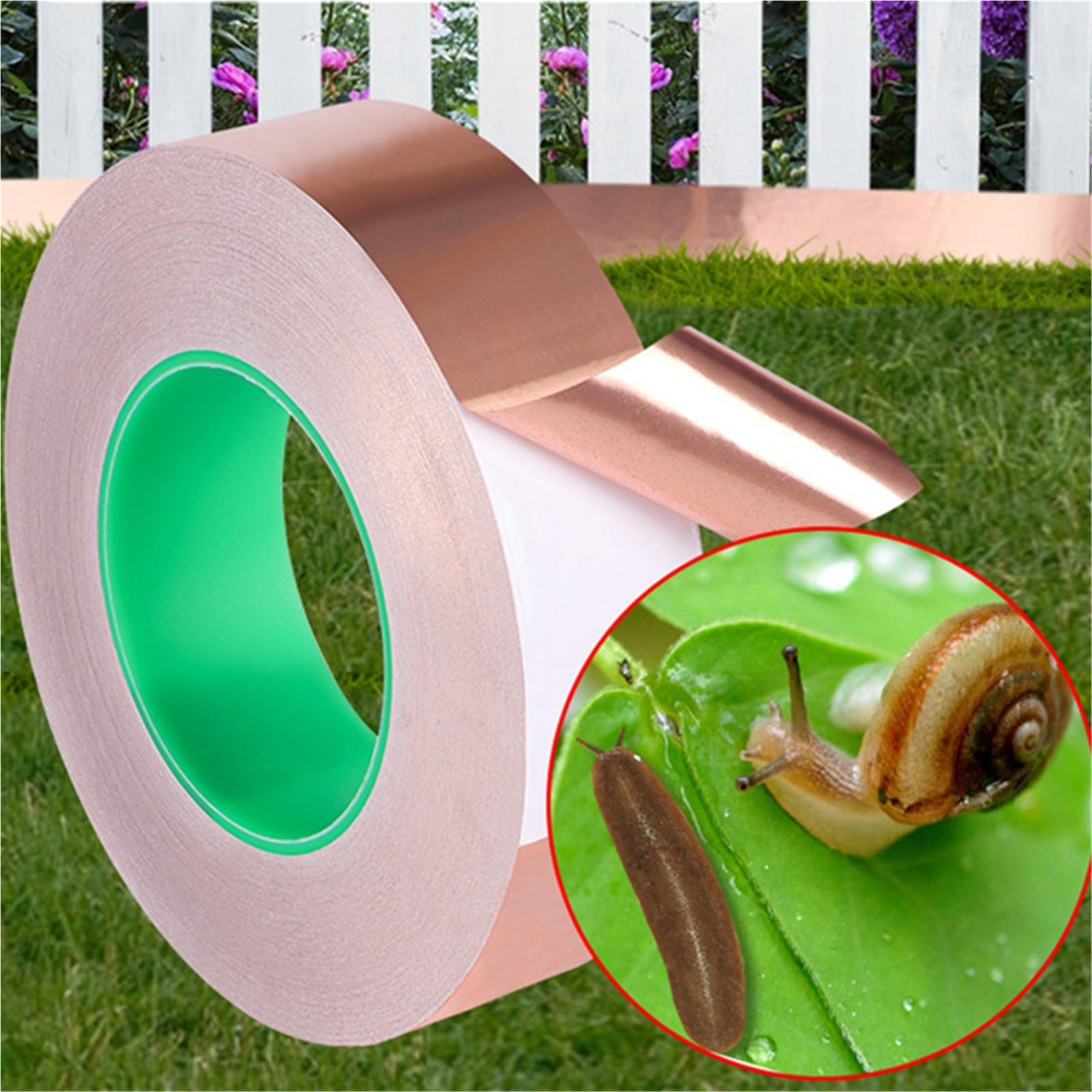 Taśma miedziana przeciwko ślimakom, Taśma ekranująca z folii miedzianej dwustronnie klejąca 10-50 mm x 20 m(50mm)