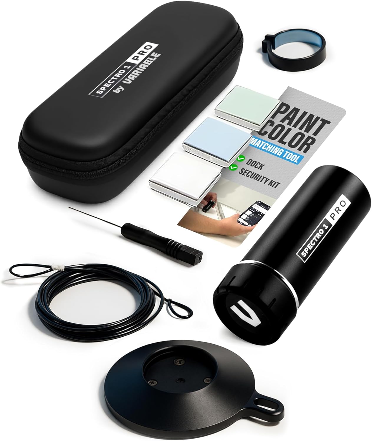 Spectro 1 Pro Mobile Spectrophotometer with Dock & Security Kit - Precise Paint Color Matching Tool, Portable Colorimeter & Scanner