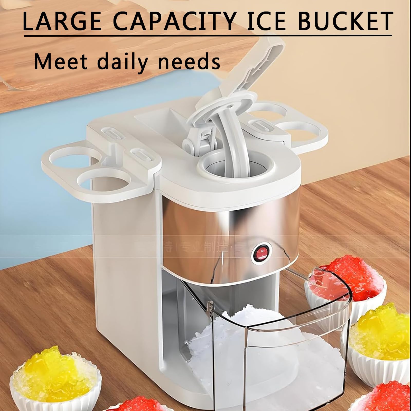 Tritaghiaccio Professionale, Macchina per Granita da 200 W, con Lame in Acciaio Inox, Alta Efficienza 80 kg/h, capacità 2,5 L, per Granite E Bevande Ghiacciate
