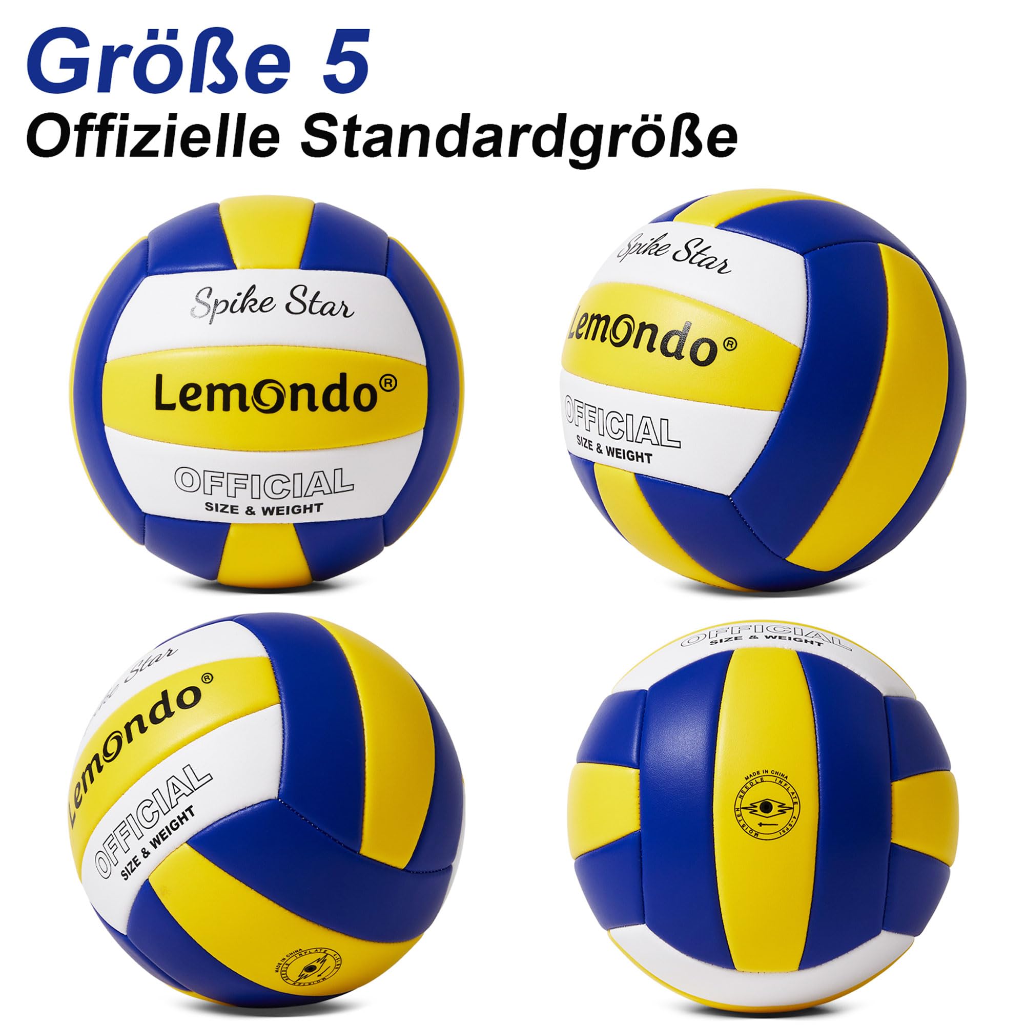 Lemondo Voleibol de piel sintética suave al tacto, resistente al agua, con bomba, para interior y exterior, pelota de agua para juegos, piscina, playa, pelotas, regalo de verano (con bomba)