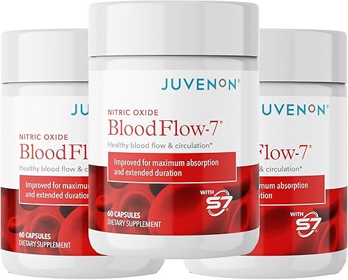 Miniatura 8 de Juvenon Advanced BloodFlow-7 Nitro XXXL Suplemento de apoyo – Fórmula de máxima circulación y bienestar diario – Cápsulas de 3 veces más fuerza que