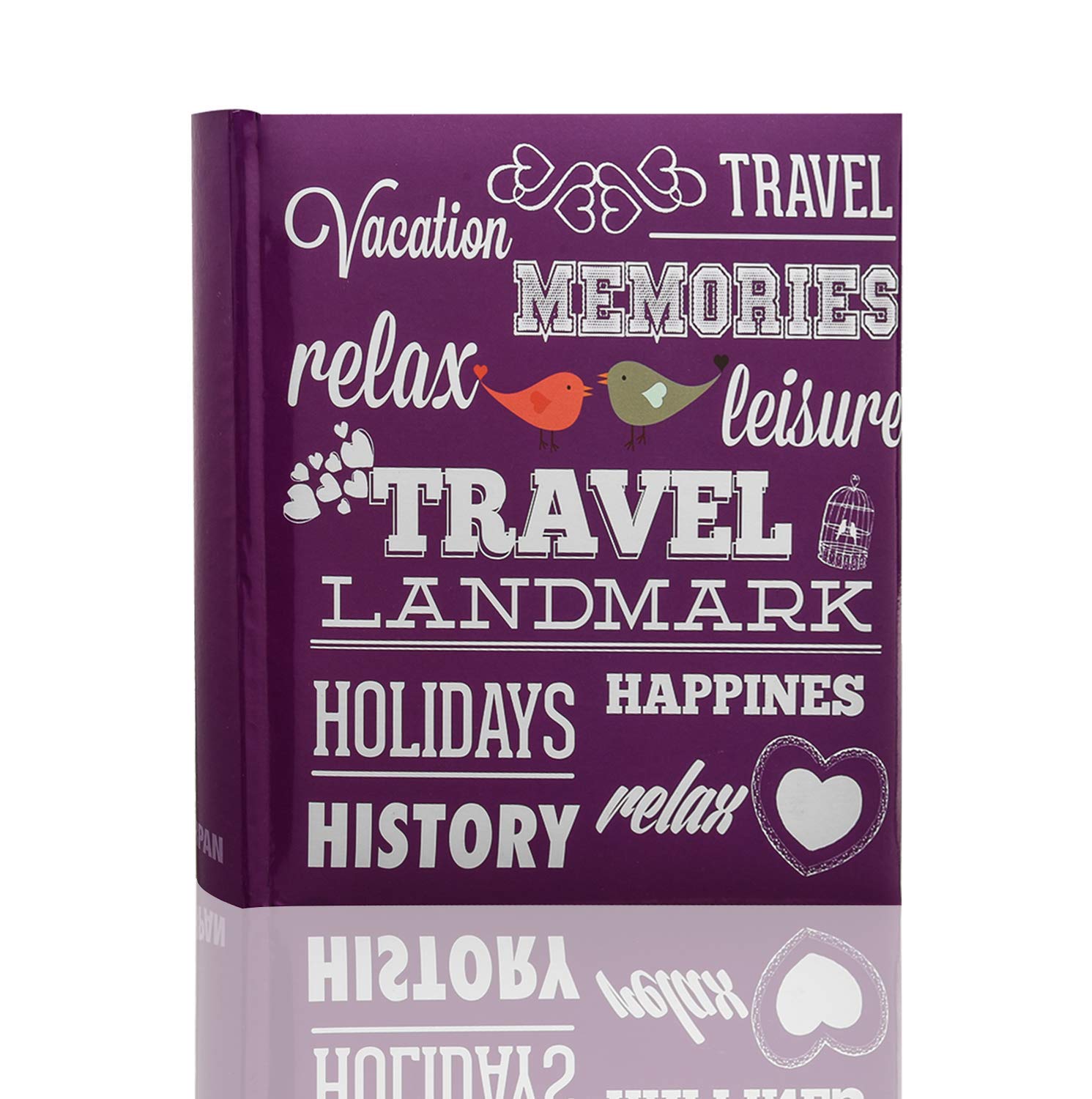 ARPAN 6" x 4" 200 Photos Large Slip in Photo Album Special Purple Memo Book - With Index Page/DVD Pockets