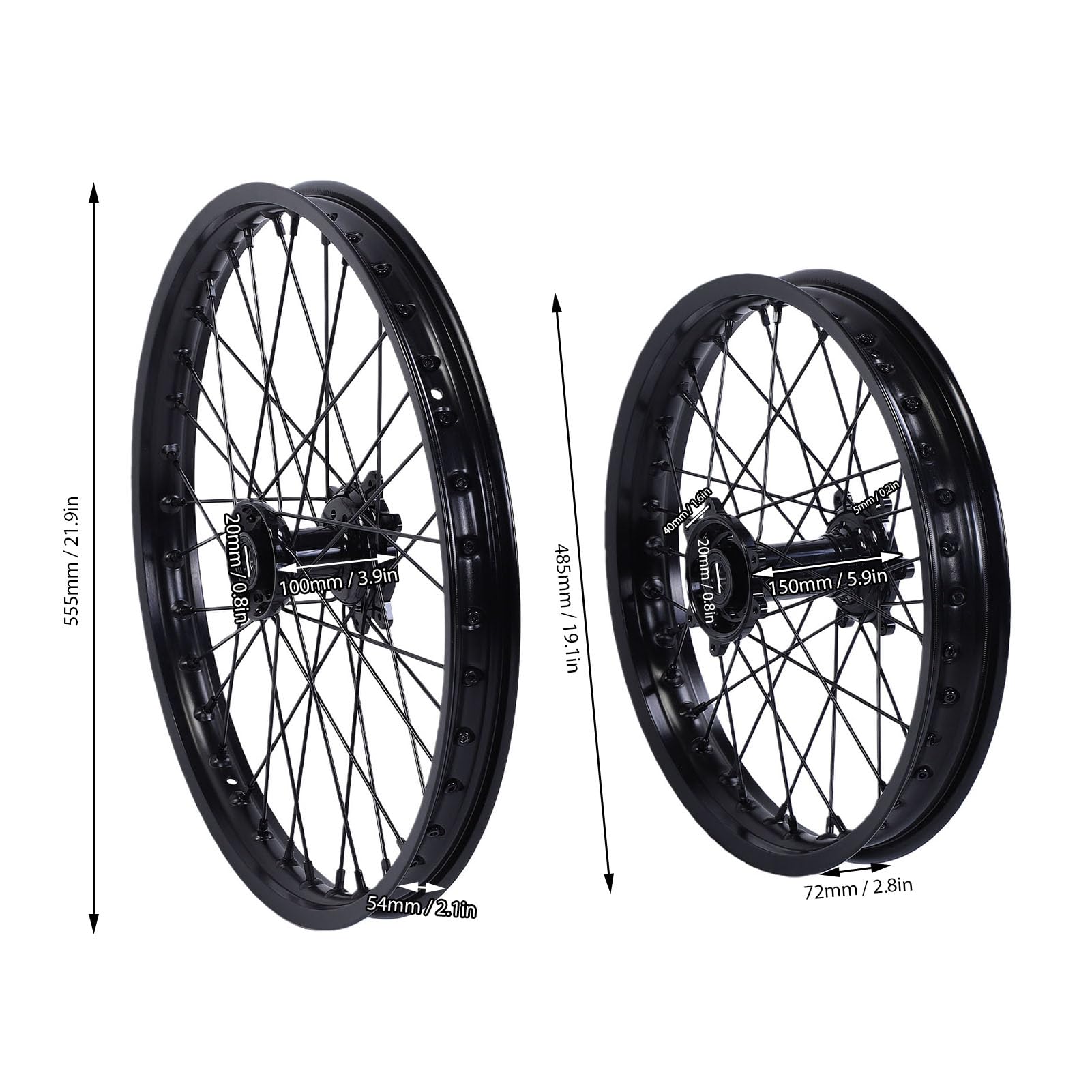 Sur Ron Ultra Bee Dirt Bike Przód, Piasta Koła Tylnego, Zestaw Felg Zestaw do Modernizacji Szprych ze Stopu Aluminium, Lepsza przyczepność Pojazdu, Łatwa Instalacja dla E