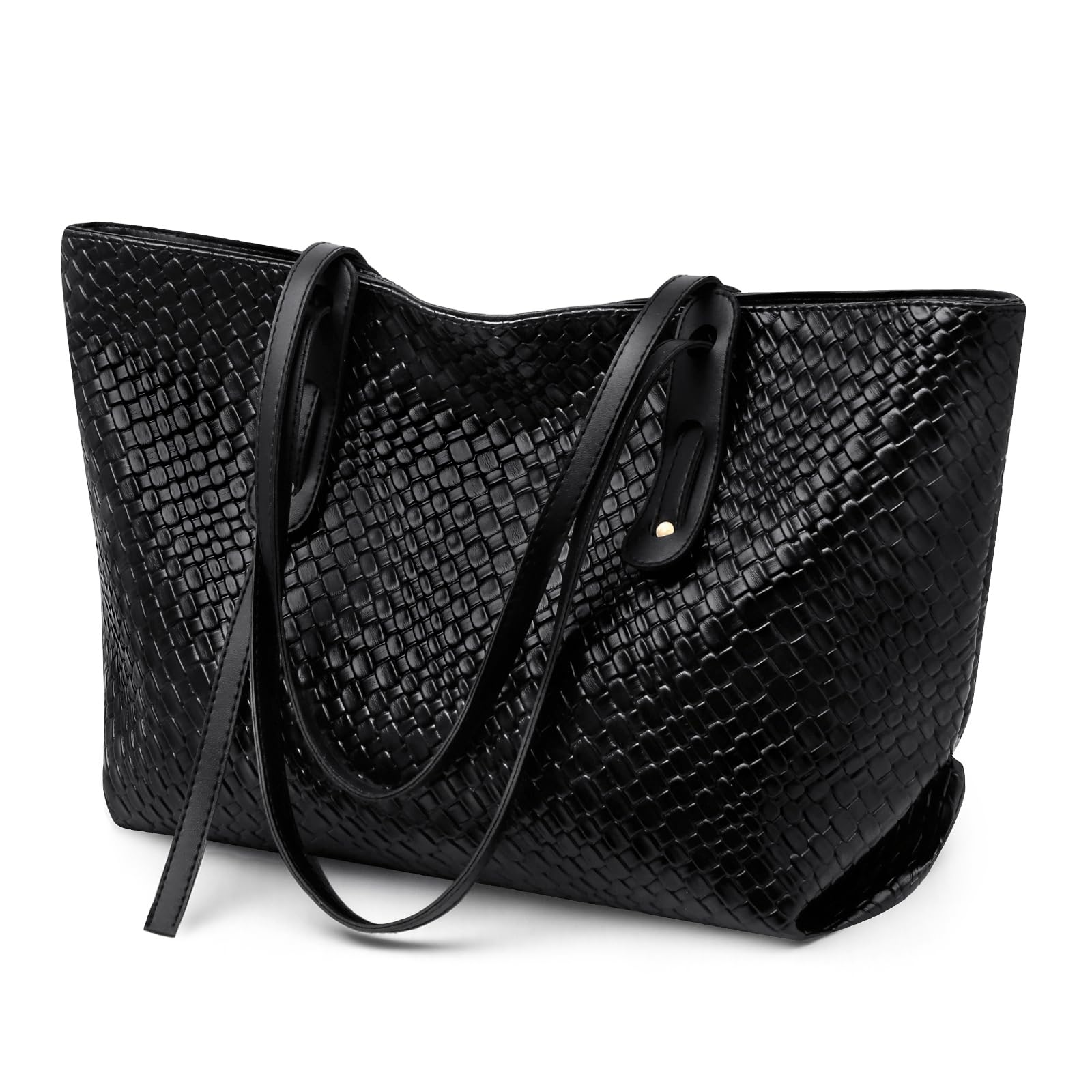 SENDEFN Borse Tote Donna, Borsa a Spalla Donna con Cerniera, Grandi Capacità Borse Shopper, Tote Bag Impermeabile in Pelle Vegana per Lavoro, Ufficio, Spesa, Scuola e Viaggio