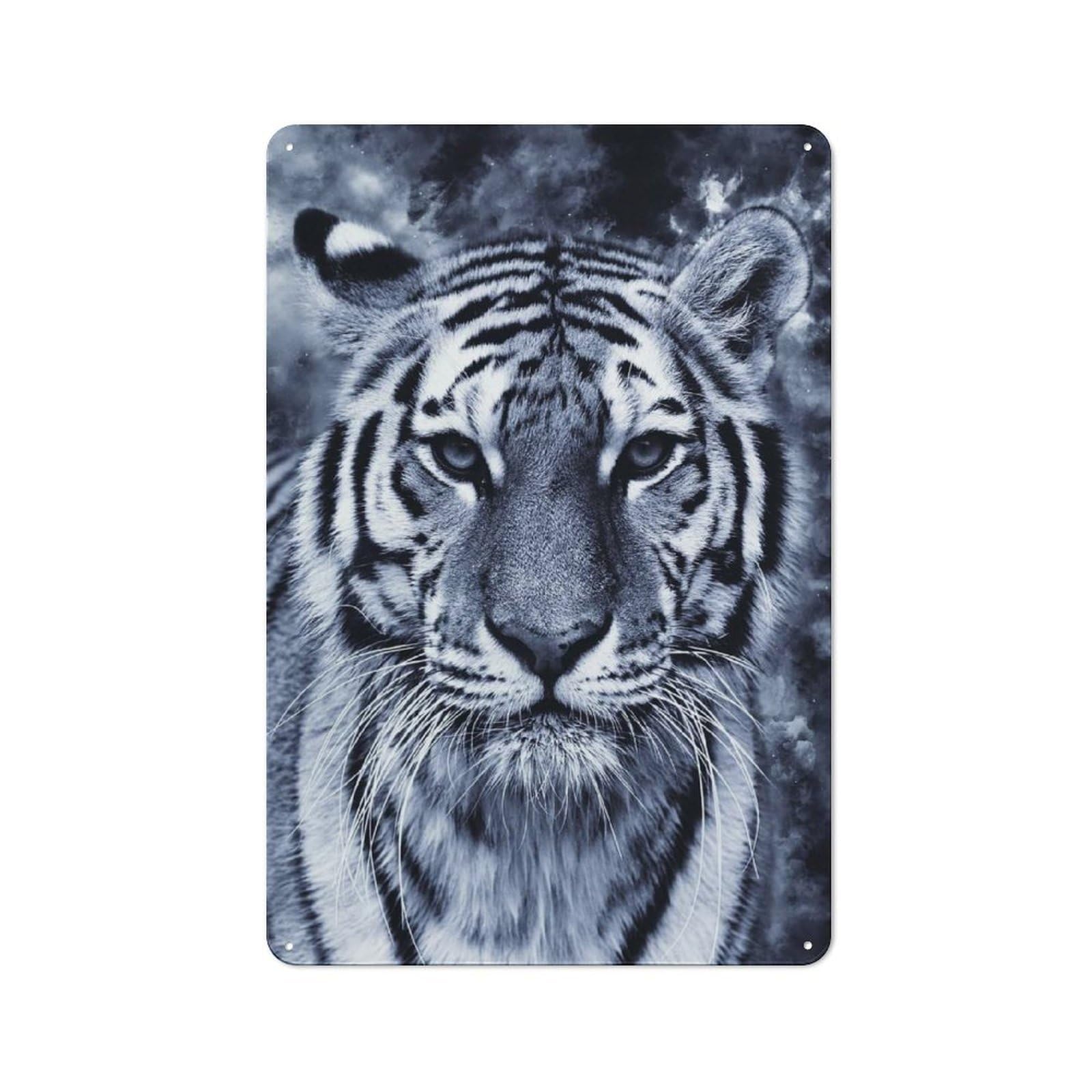Junmoney Style-2 Vintage Tin Sign 30X20cm With Tiger 7 For Garage Or Workshop, For Metal Sign Collectors, For Cafés, Pubs And Restaurants