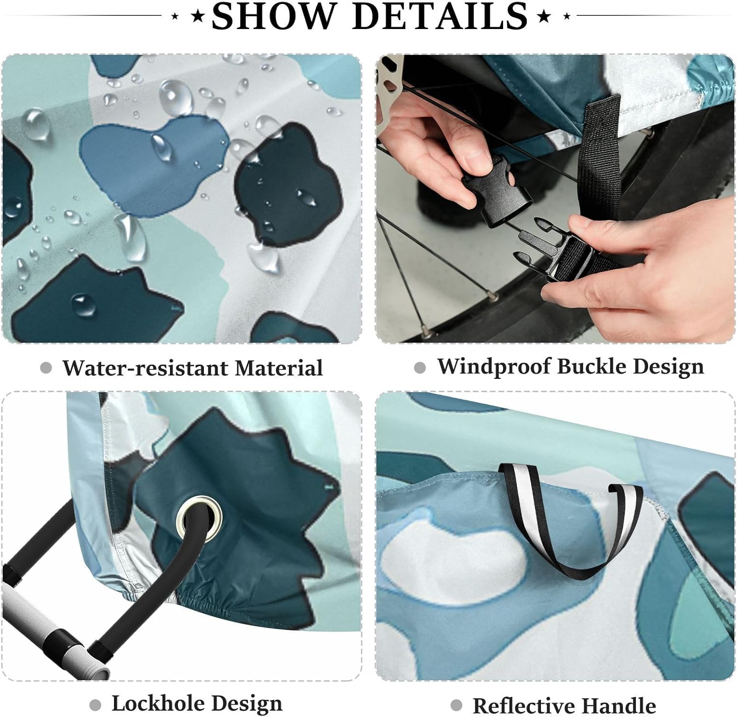 Leopard Print Blue Covers for Bike Waterproof Motorcycle Cover Bikes Accessories