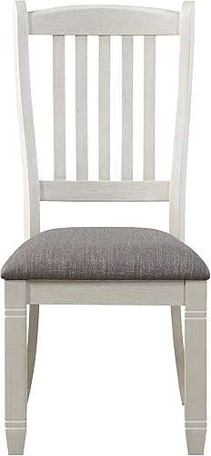 Miniatura 4 de Lexicon Saratoga - Silla de comedor (juego de 2), color blanco antiguo Blanco antiguo,Gris (Antique Gray)