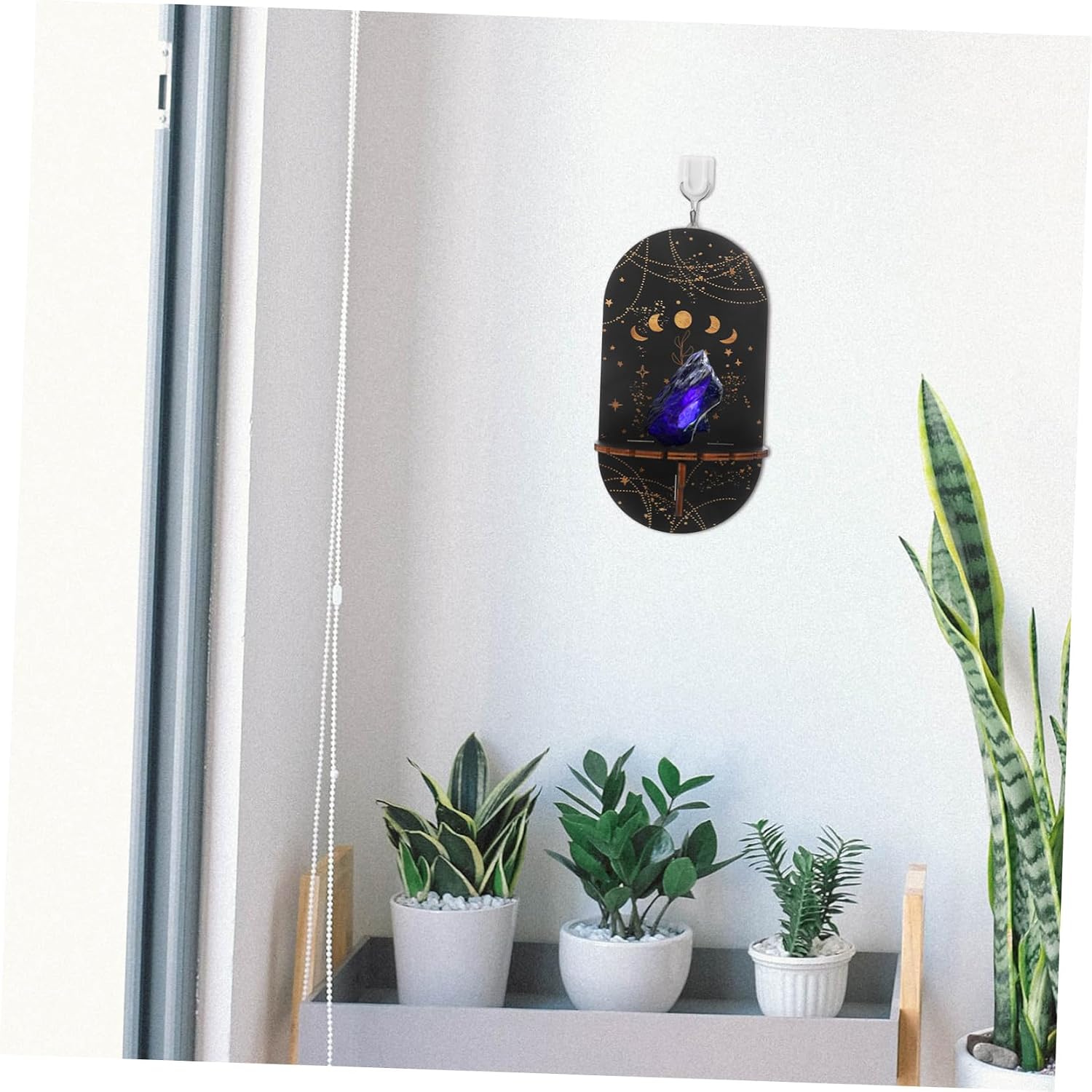 Boho Home Decor Wooden Crystal Display Rack 2pcs Wall Mounted