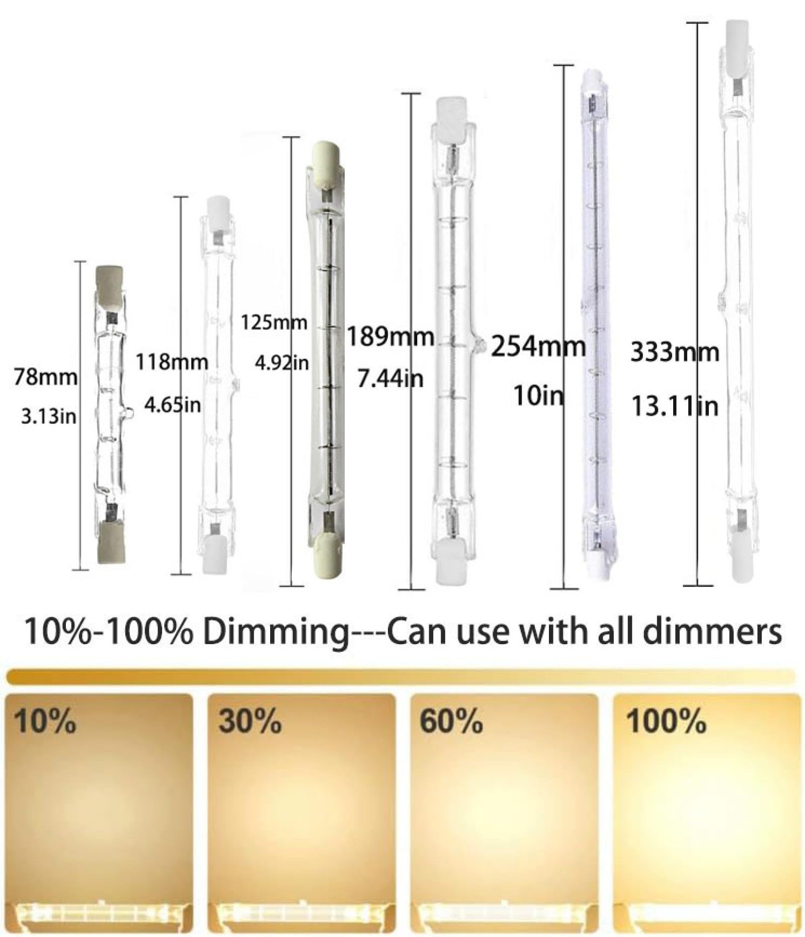 20PCS Halogen R7S 118mm AC 220-240V 200W R7S J118 T3 Doppelseitige Linear Lampe Dimmbar Warmweiß
