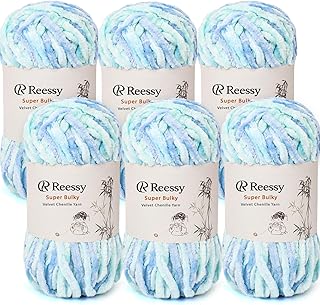 Velvet Chenille Yarn Pack – 6 Skeins × 100g Super Bulky (CYC #6) – Soft ...