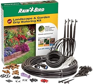 Rain Bird LNDDRIPKIT Drip Irrigation Landscape/Garden Watering Kit with Drippers, Micro-Bubblers, Micro-Sprays