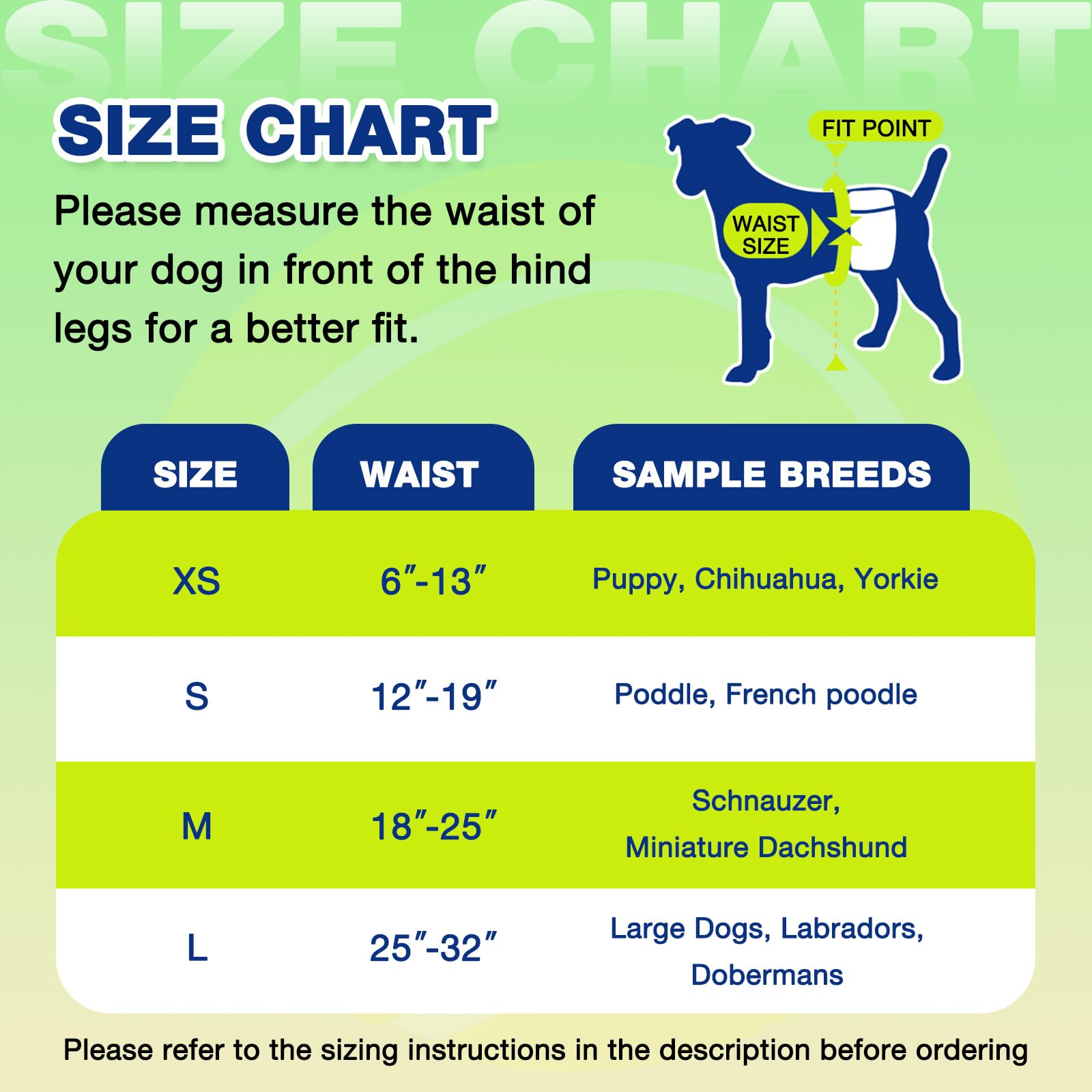 Dono 60 pañales desechables para perros con indicador de humedad y barrera a prueba de fugas, pañales para perros para incontinencia, problemas de marcado, M (45-63 cm)