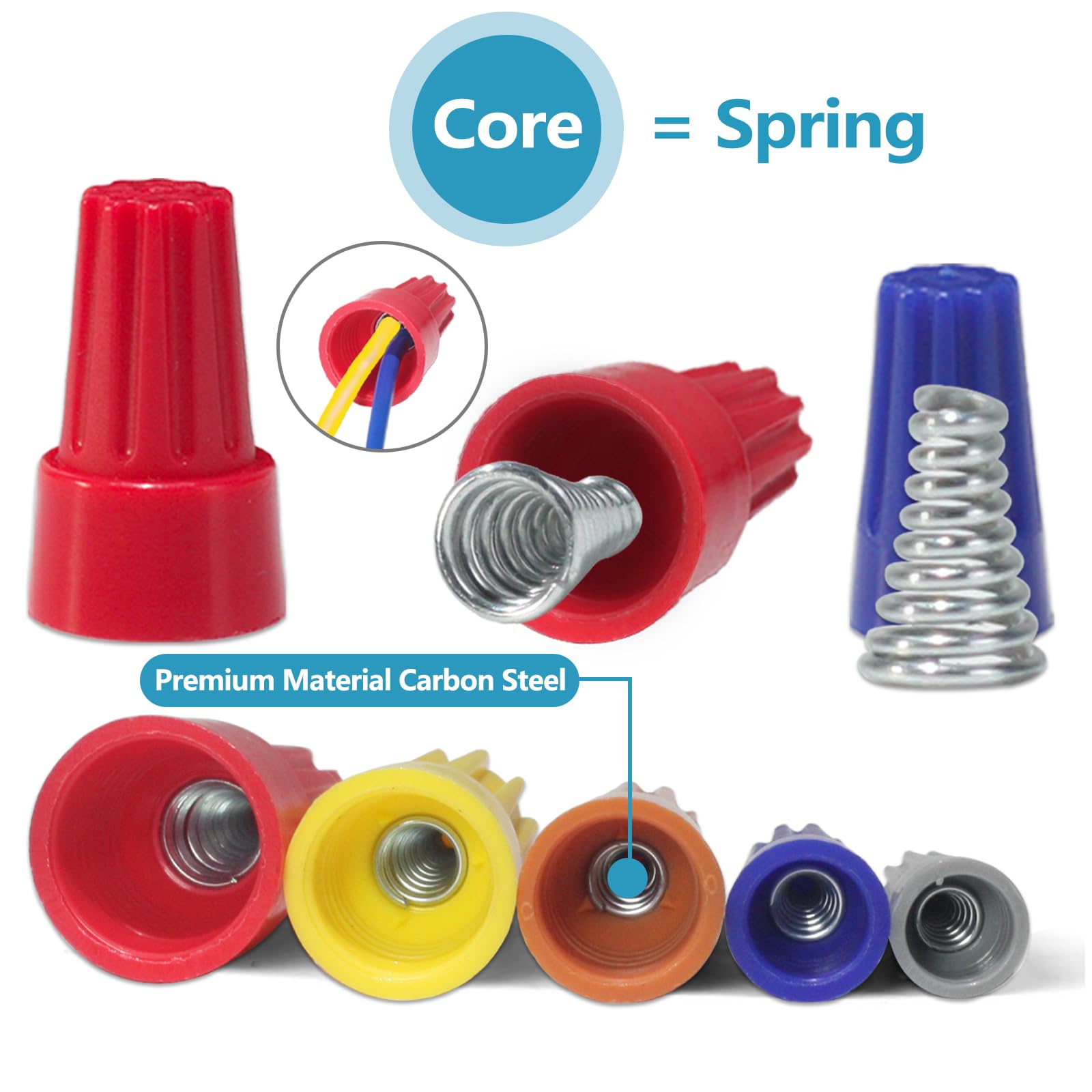 Connector Plug Insert Snapklik.com : 90PCS Electrical Wire Connectors Nuts Colorful Wire Caps ...