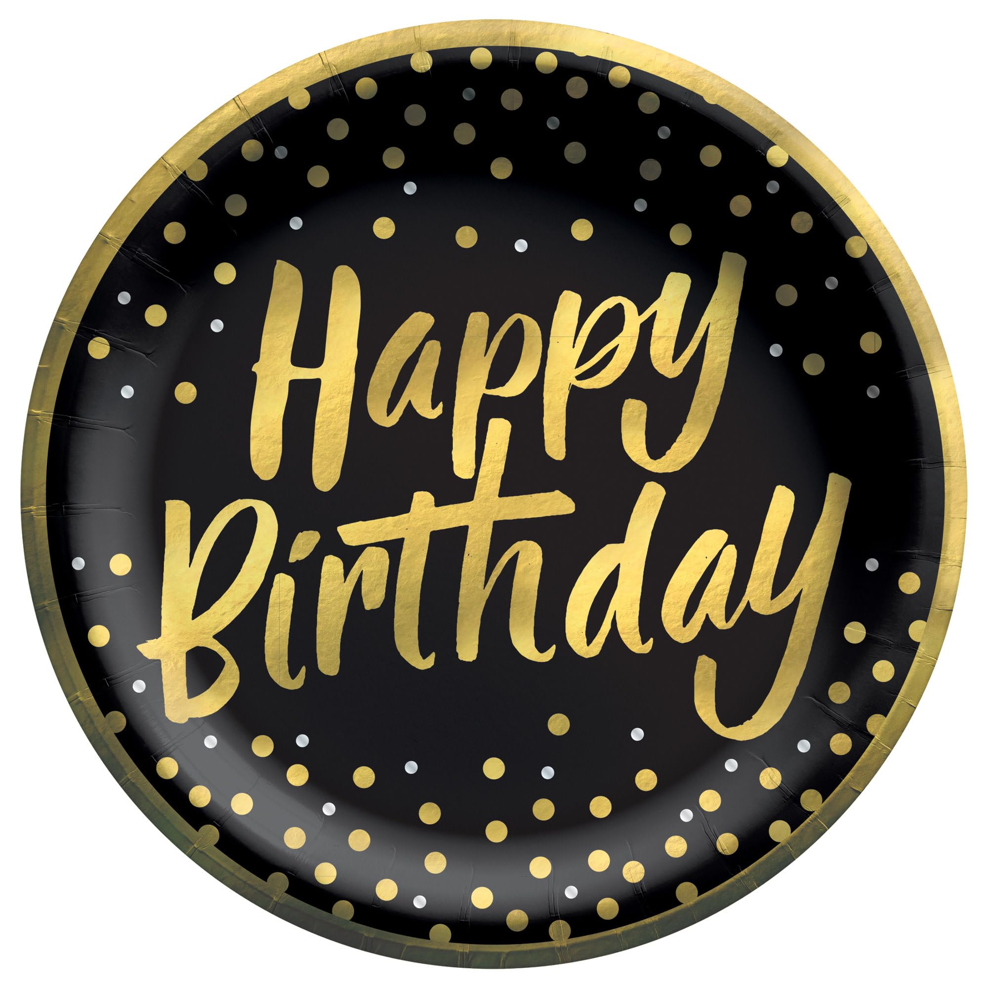 Amscan Confetti Wishes Lunch Paper Plates, 8-1/2